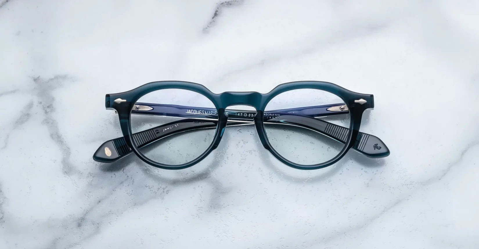 Optical Frame Model Demoncey in Indigo with Demo lenses from Jacques Marie Mage