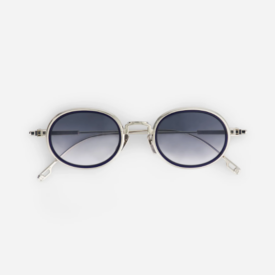 Sunglasses from Sato eyewear collection model Acamar Titanium Dark blue Takiron with gradient blue lens