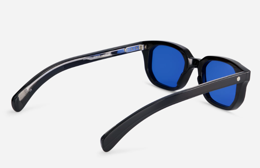 Sunglasses from Sato eyewear collection model Aliot Noir with New Royal Blue lens