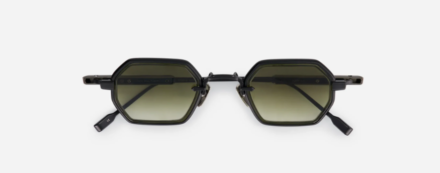 Sunglasses from Sato eyewear collection model Hadar Titanium Green Olive Takiron with gradient green lens
