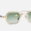 Sunglasses from Sato eyewear collection model Hadar Titanium Crystal Takiron with gradient green lens