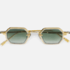Sunglasses from Sato eyewear collection model Hadar Titanium Crystal Takiron with gradient green lens