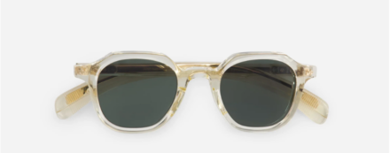 Sunglasses from Sato Collection Modele Perse Champagne Crystal with solid green lens