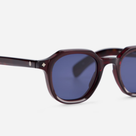 Sunglasses from Sato eyewear collection model Perse Poison Ivy with Solid Blue lens