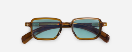 Sunglasses from Sato Collection Modele Ran Maple Crystal with blue flash lens