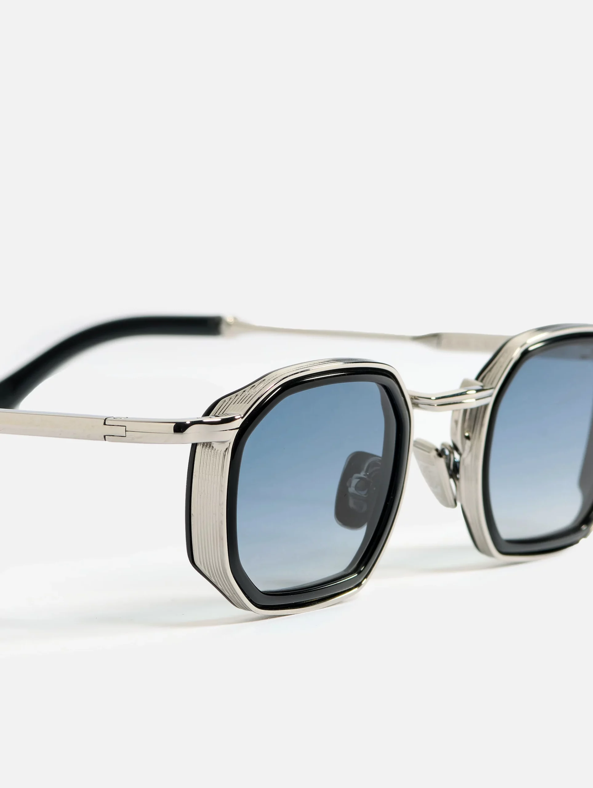 Sunglasses Model Samuel in C107 with Clear blue gradient lenses from John Dalia