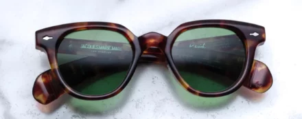 Sunglasses frame Model 1948 in Baltic with Jade lenses in collaboration with Stanley Kubrick for Jacques Marie Mage