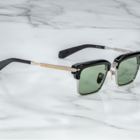 Sunglasses model Alin in Noir with Light Green Mineral lenses from JAcques Marie Mage