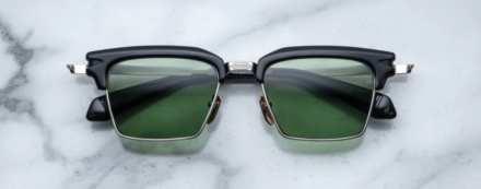 Sunglasses model Alin in Noir with Light Green Mineral lenses from JAcques Marie Mage