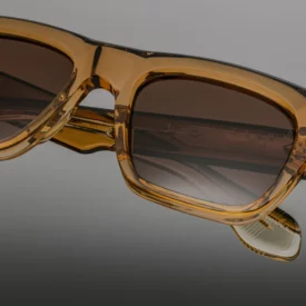 Sunglasses Model Cash in Ocre with Sweet Brown lenses in collaboration with Jhonny Cash For Jacques Marie Mage