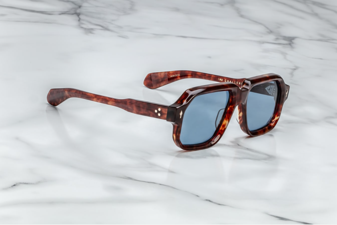 Sunglasses frame Model Challenger in color Breccia with Prussian Blue lenses for Jacques Marie Mage