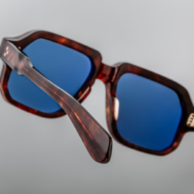 Sunglasses frame Model Challenger in color Breccia with Prussian Blue lenses for Jacques Marie Mage