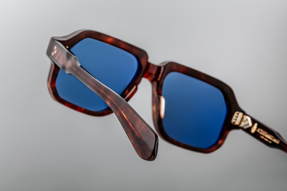 Sunglasses frame Model Challenger in color Breccia with Prussian Blue lenses for Jacques Marie Mage