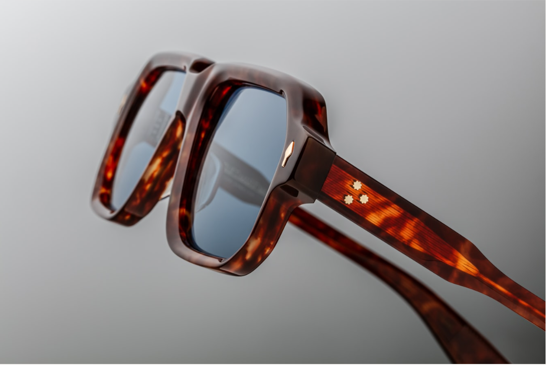 Sunglasses frame Model Challenger in color Breccia with Prussian Blue lenses for Jacques Marie Mage