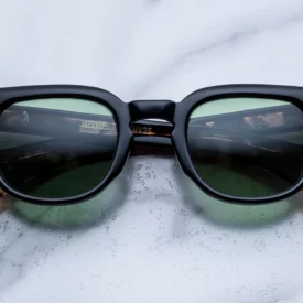 Sunglasses Model Jax in Noir with Vintage Green lenses from Jacques Marie Mage