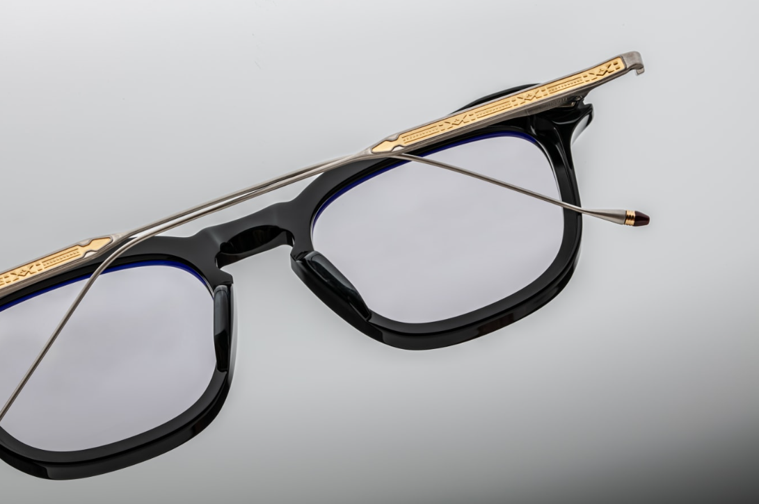 Optical Frame Model William in Noir with SuperLight Grey lenses for Jacques Marie Mage