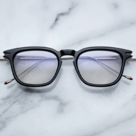 Optical Frame Model William in Noir with SuperLight Grey lenses for Jacques Marie Mage