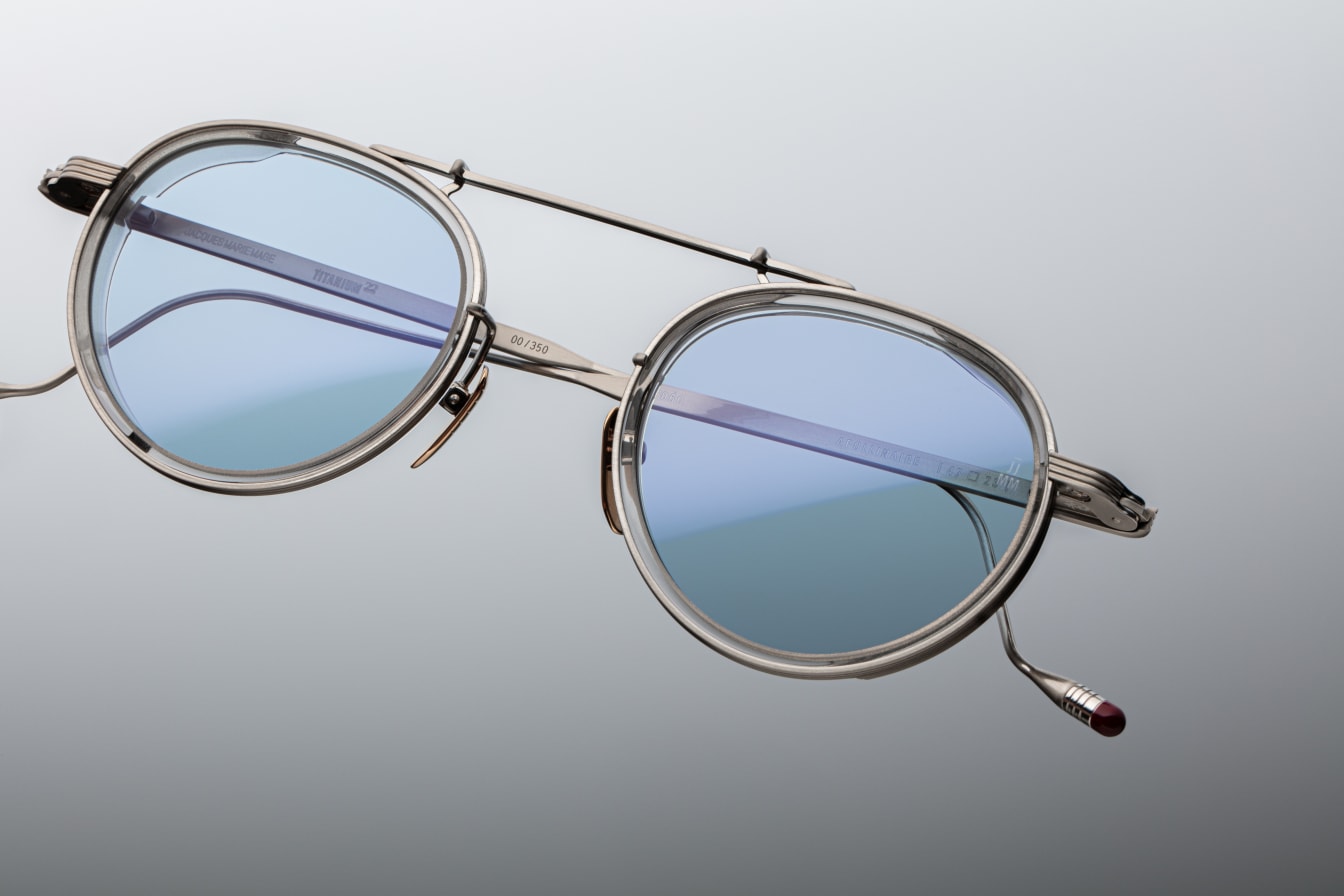 Sunglasses Model Apollinaire in Color Fog with Blue Bird lenses from Jacques Marie Mage