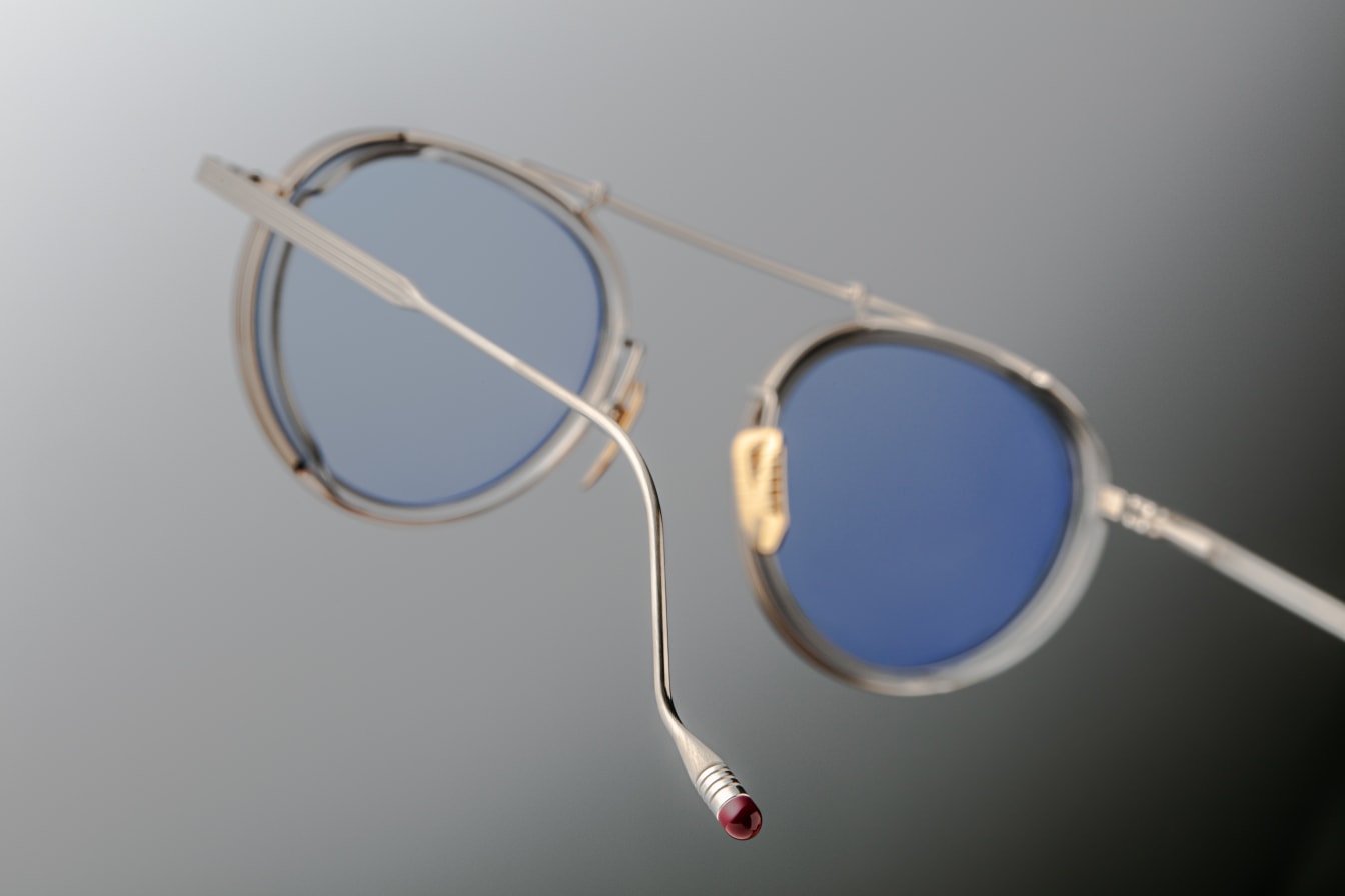 Sunglasses Model Apollinaire in Color Fog with Blue Bird lenses from Jacques Marie Mage