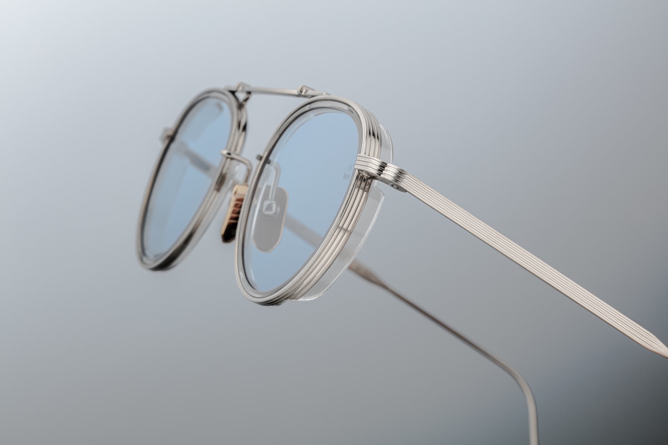 Sunglasses Model Apollinaire in Color Fog with Blue Bird lenses from Jacques Marie Mage