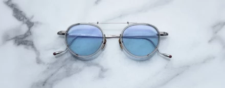 Sunglasses Model Apollinaire in Color Fog with Blue Bird lenses from Jacques Marie Mage