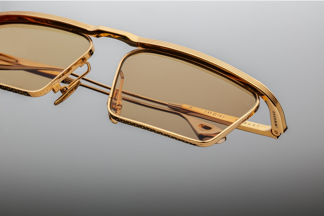 Sunglasses Model Bogart in Gold with Sepia lenses from Jacques Marie Mage