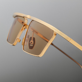 Sunglasses Model Bogart in Gold with Sepia lenses from Jacques Marie Mage