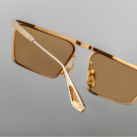 Sunglasses Model Bogart in Gold with Sepia lenses from Jacques Marie Mage