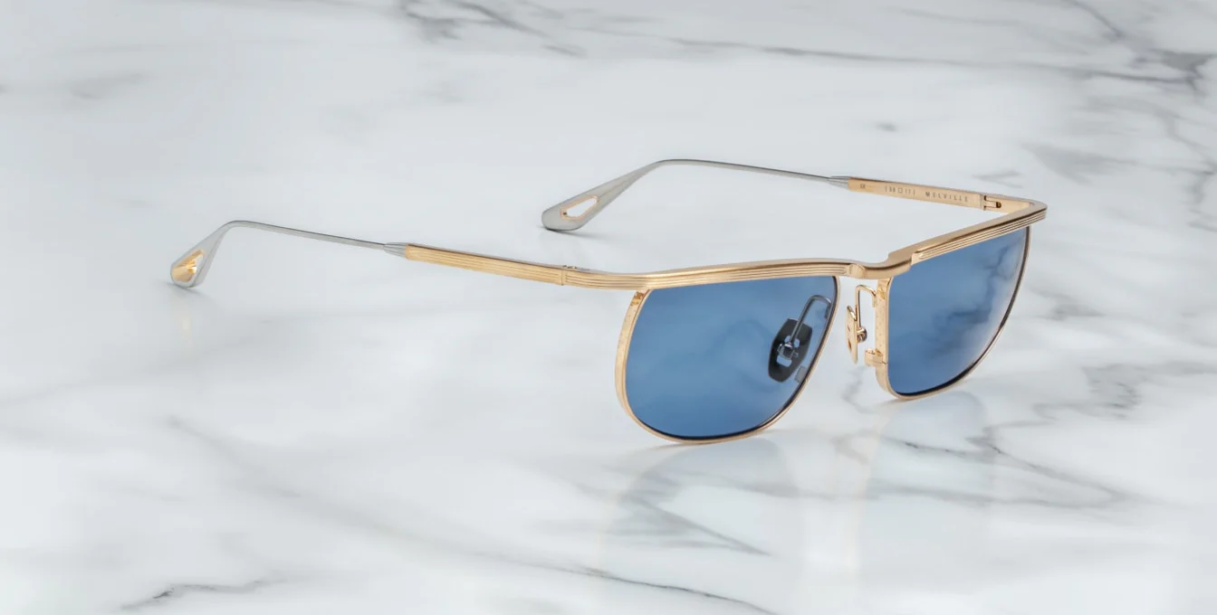 Sunglasses Model Melville in Color Gold with Sky lenses from Jacques Marie Mage