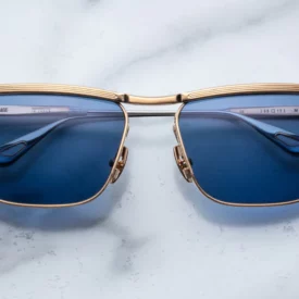 Sunglasses Model Melville in Color Gold with Sky lenses from Jacques Marie Mage