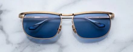 Sunglasses Model Melville in Color Gold with Sky lenses from Jacques Marie Mage