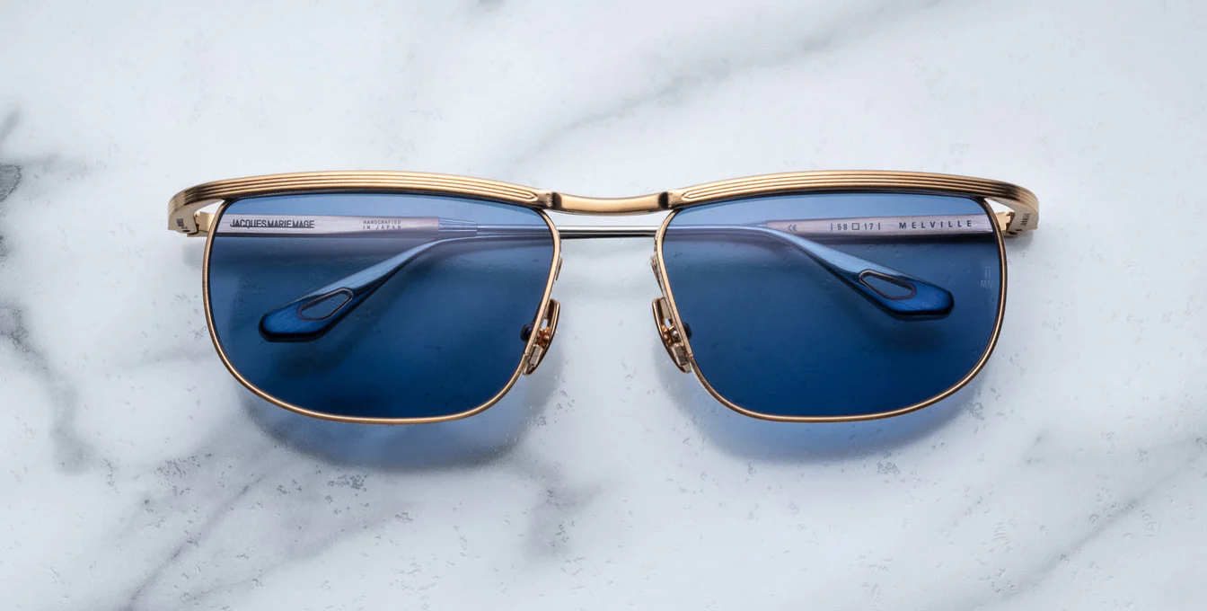 Sunglasses Model Melville in Color Gold with Sky lenses from Jacques Marie Mage