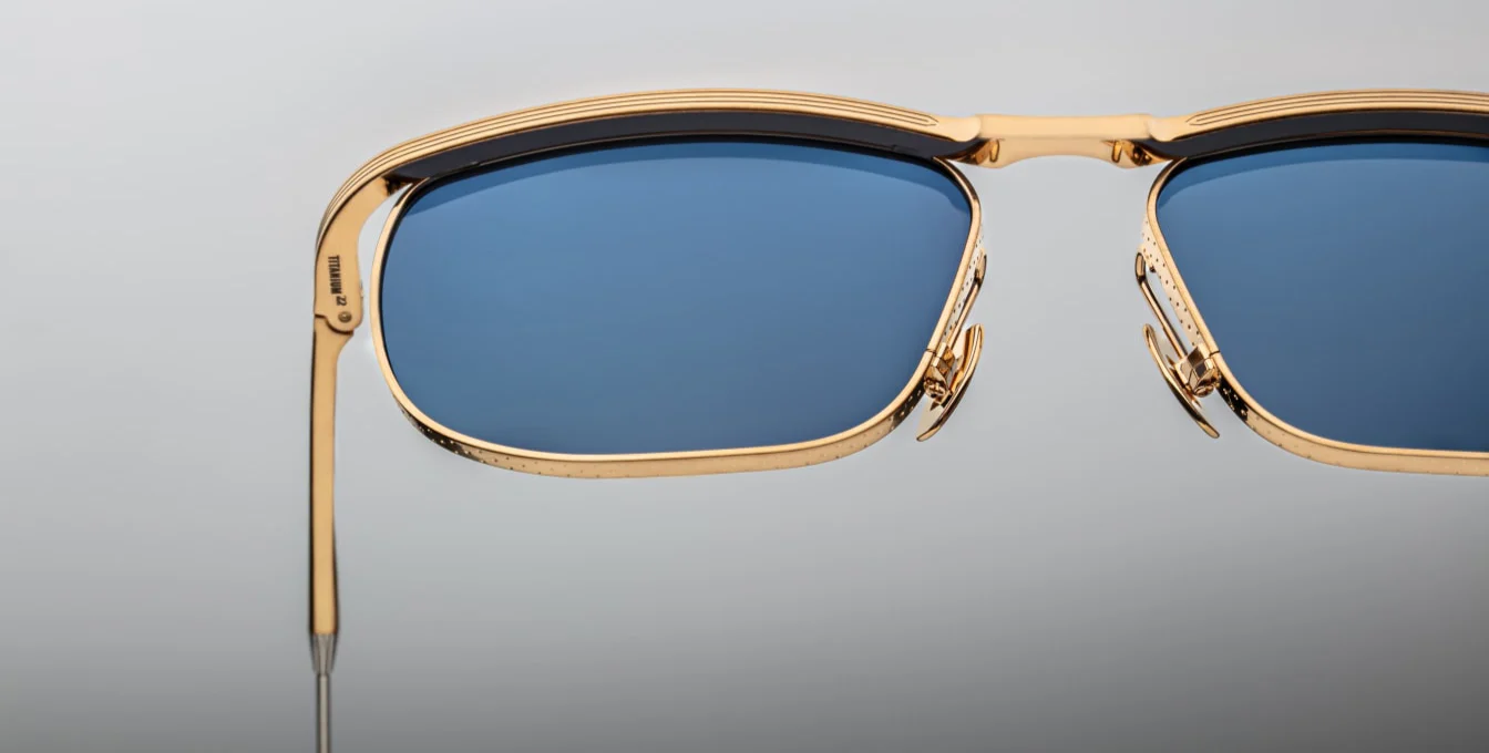 Sunglasses Model Melville in Color Gold with Sky lenses from Jacques Marie Mage