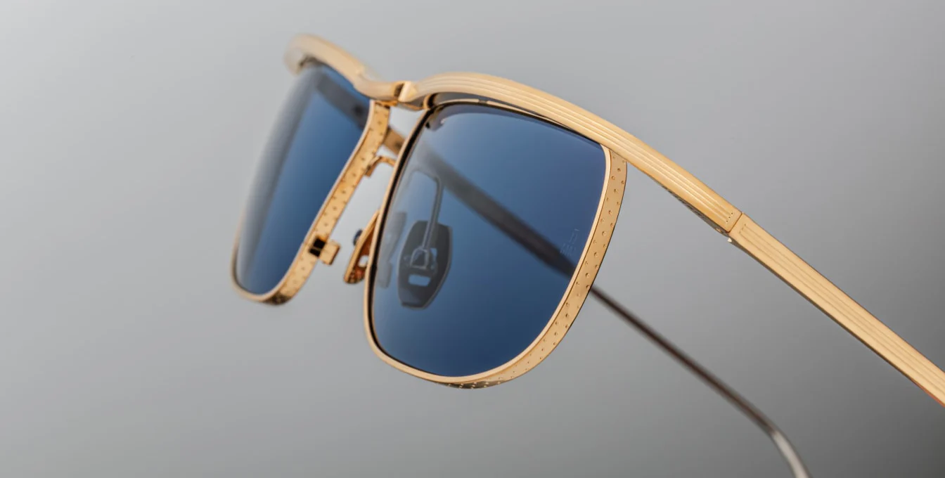 Sunglasses Model Melville in Color Gold with Sky lenses from Jacques Marie Mage