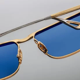 Sunglasses Model Melville in Color Gold with Sky lenses from Jacques Marie Mage