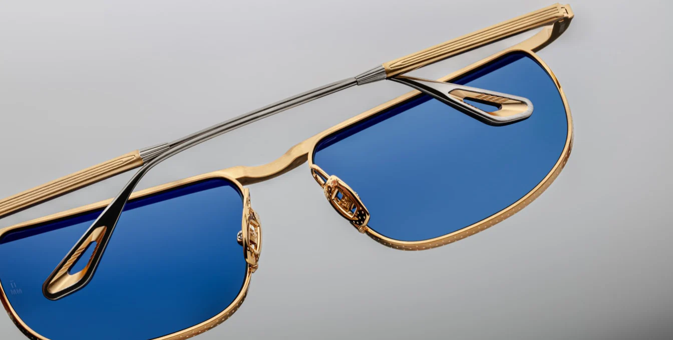 Sunglasses Model Melville in Color Gold with Sky lenses from Jacques Marie Mage