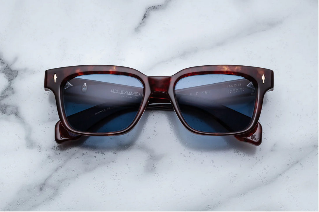 Sunglasses Model Molino 55 in Color Breccia with Prussian Blue lenses from Jacques Marie Mage