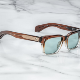 Sunglasses Model Molino 55 in Color Hickory Fade with Turquoise lenses from Jacques Marie Mage