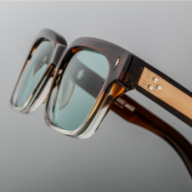 Sunglasses Model Molino 55 in Color Hickory Fade with Turquoise lenses from Jacques Marie Mage