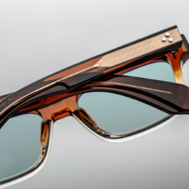 Sunglasses Model Molino 55 in Color Hickory Fade with Turquoise lenses from Jacques Marie Mage