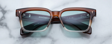 Sunglasses Model Molino 55 in Color Hickory Fade with Turquoise lenses from Jacques Marie Mage