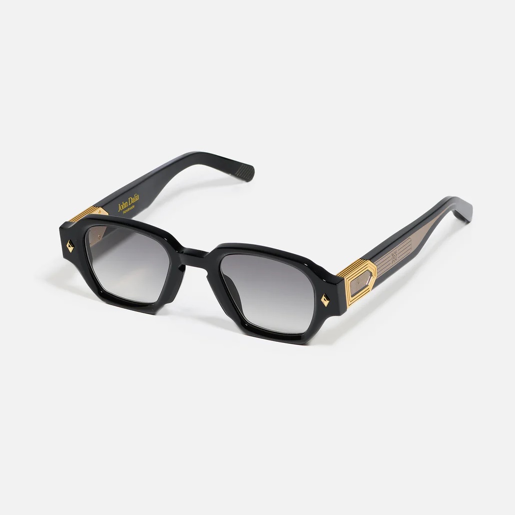 Sunglasses Model Project 2 in Color Shiny Black with Grey Gradient lenses from John Dalia