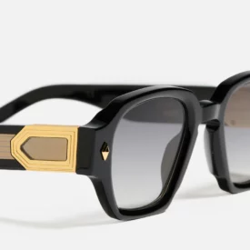 Sunglasses Model Project 2 in Color Shiny Black with Grey Gradient lenses from John Dalia