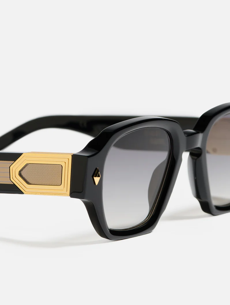 Sunglasses Model Project 2 in Color Shiny Black with Grey Gradient lenses from John Dalia