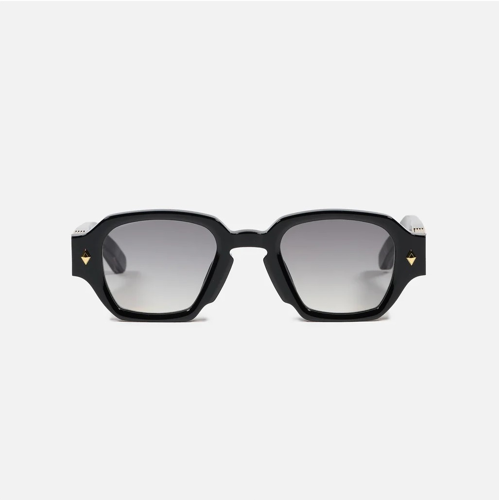 Sunglasses Model Project 2 in Color Shiny Black with Grey Gradient lenses from John Dalia