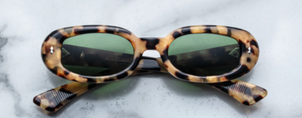 Sunglasses Model Besset in Gold Dust with Highland lenses from Jacques Marie Mage