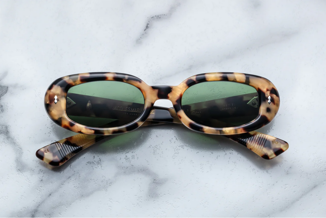 Sunglasses Model Besset in Gold Dust with Highland lenses from Jacques Marie Mage