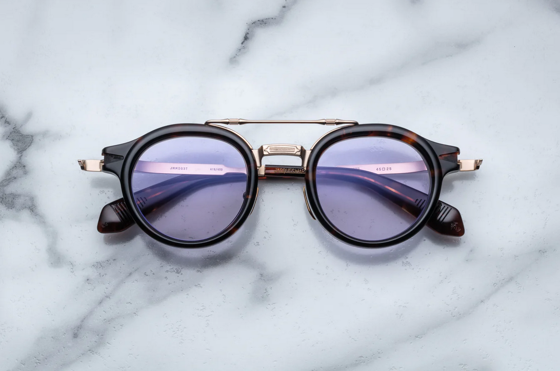 Sunglasses Model Delage in Color Dark Havana with Lavender lenses from Jacques Marie Mage