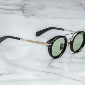 Sunglasses Model Delage in Color Noir with Green lenses from Jacques Marie Mage