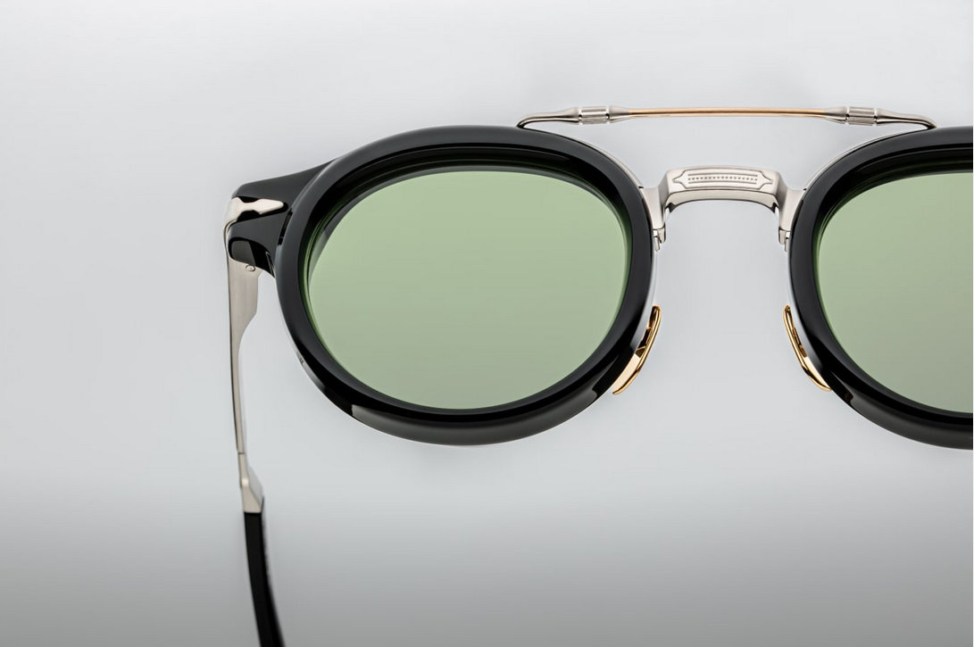 Sunglasses Model Delage in Color Noir with Green lenses from Jacques Marie Mage